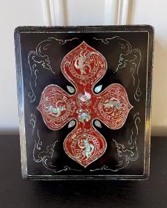 Unusual Japanese Lacquer Inkstone Box with MOP Inlays - 1826424