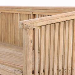 Unusual Oak and Pine Bench Settee C 1890  - 4357788