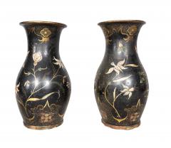 Unusual Pair Of French Glazed Terracotta Vases - 4507003