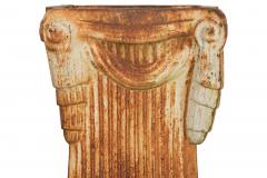 Unusual Pair of Art Deco Cast Iron Garden Pedestals for Statuary or Planters - 4500434