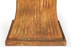 Unusual Pair of Art Deco Cast Iron Garden Pedestals for Statuary or Planters - 4500435