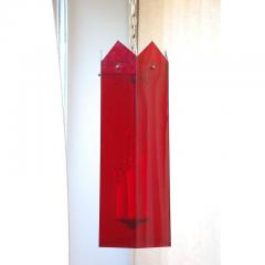 Unusual Red Lucite Hexagonal 1970s Lantern - 1079209