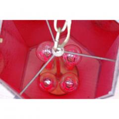Unusual Red Lucite Hexagonal 1970s Lantern - 1079210