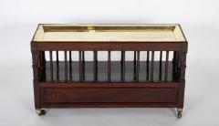 Unusual Regency Spindle Form Canterbury with Brass Tray Top Unusual Regency Spindle Form Canterbury with Brass Tray Top