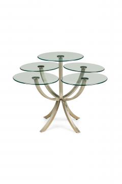 Unusual Silvered Metal and Glass Center Display Table - 4172720