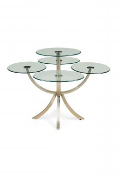 Unusual Silvered Metal and Glass Center Display Table - 4172721