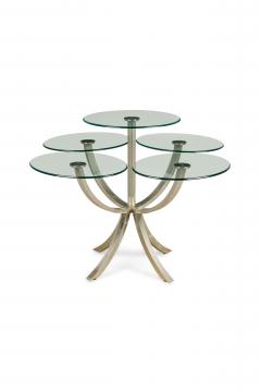 Unusual Silvered Metal and Glass Center Display Table - 4172722