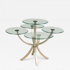 Unusual Silvered Metal and Glass Center Display Table - 4222036
