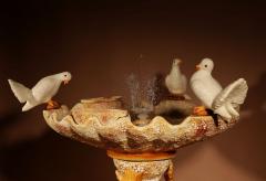 Unusual Vallauris Ceramic Love Birds And Dolphins Free Standing Centre Fountain - 3328009