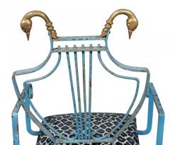 Unusual Wrought Iron And Brass Armchair - 4152696