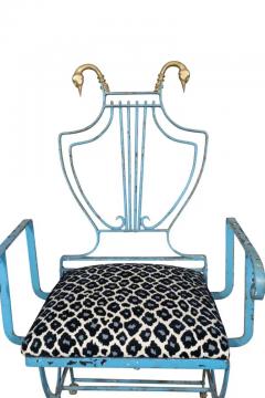 Unusual Wrought Iron And Brass Armchair - 4152761