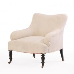 Unusual pair of French Napoleon III lounge chairs C 1860  - 4324480