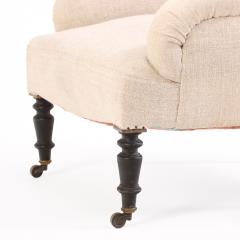 Unusual pair of French Napoleon III lounge chairs C 1860  - 4324482