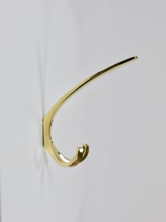 Up to 7 Herta Baller Mid Century Brass Coat Double Wall Hooks Vienna 1950s - 4271372