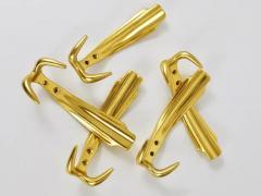 Up to Five Golden Hollywood Regency Wall Coat Hooks Italy 1970s - 4057986