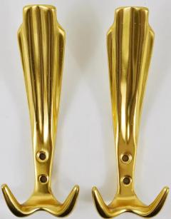 Up to Five Golden Hollywood Regency Wall Coat Hooks Italy 1970s - 4057994