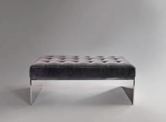 Upholstered Bench with Chrome Base - 3086476