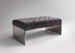 Upholstered Bench with Chrome Base - 3086477