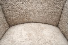 Upholstered Danish Modern Armchair with Footstool Denmark ca 1950s - 4505871