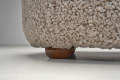 Upholstered Danish Modern Armchair with Footstool Denmark ca 1950s - 4505875