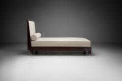 Upholstered Daybed with Stained Wood Frame France 20th Century - 4240390