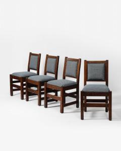 Upholstered Dining Chairs with Oak Frames United States c 1940 - 3816283