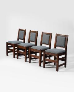 Upholstered Dining Chairs with Oak Frames United States c 1940 - 3816285