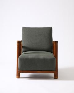 Upholstered Elm Armchair France c 1930 - 3666561