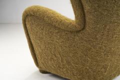 Upholstered Finnish Lounge Chair and Ottoman Finland 1950s - 3068123