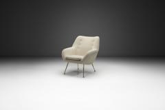 Upholstered Lounge Chair with Brass Legs Europe 20th Century - 4515847