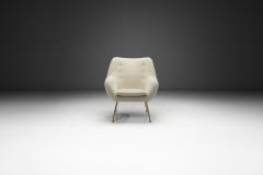 Upholstered Lounge Chair with Brass Legs Europe 20th Century - 4515939