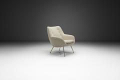 Upholstered Lounge Chair with Brass Legs Europe 20th Century - 4515940