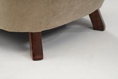 Upholstered Lounge Chairs with Sculptural Arms Europe ca 1940s - 3090207