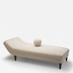 Upholstered Swedish Modern Daybed with Matching Accent Pillow Sweden ca 1940s - 3667456