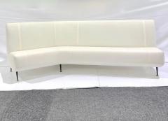 Upholstery Ready Curved Italian Mid Century Modern Sofa on Black Lacquer Legs - 4214528