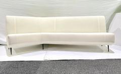 Upholstery Ready Curved Italian Mid Century Modern Sofa on Black Lacquer Legs - 4214529