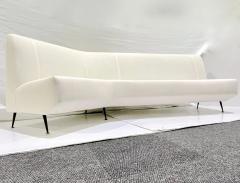 Upholstery Ready Curved Italian Mid Century Modern Sofa on Black Lacquer Legs - 4214531