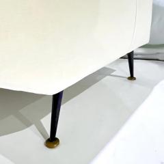 Upholstery Ready Curved Italian Mid Century Modern Sofa on Black Lacquer Legs - 4214534