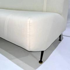 Upholstery Ready Curved Italian Mid Century Modern Sofa on Black Lacquer Legs - 4214536