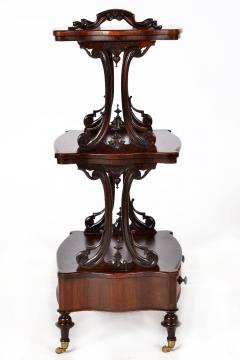 Upright Music Stand 3 Tier Bow Front Drawer Rosewood 19th Century  - 3584734