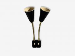 Upsala Armaturfabrik Adjustable Wall Sconce Black Metal Brass Sweden 1960s - 4627284