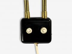 Upsala Armaturfabrik Adjustable Wall Sconce Black Metal Brass Sweden 1960s - 4627285
