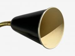 Upsala Armaturfabrik Adjustable Wall Sconce Black Metal Brass Sweden 1960s - 4627288