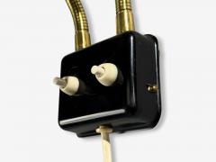 Upsala Armaturfabrik Adjustable Wall Sconce Black Metal Brass Sweden 1960s - 4627290