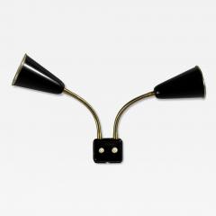 Upsala Armaturfabrik Adjustable Wall Sconce Black Metal Brass Sweden 1960s - 4627309