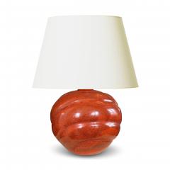 Upsala Ekeby Large Table Lamp in Persimmon Orange Glaze by Upsala Ekeby - 3237435