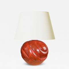 Upsala Ekeby Large Table Lamp in Persimmon Orange Glaze by Upsala Ekeby - 3241120