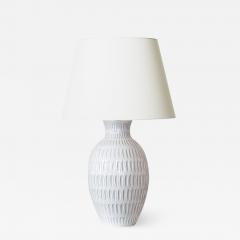 Upsala Ekeby Large Table Lamp with Gouged Design by Anna Lisa Thomson - 1942250