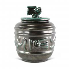 Upsala Ekeby Lidded Jar Vase with Bird Motifs by Ekeby - 3244959