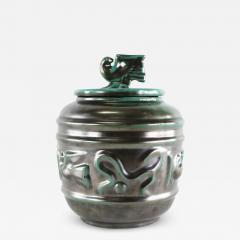 Upsala Ekeby Lidded Jar Vase with Bird Motifs by Ekeby - 3251203